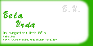 bela urda business card