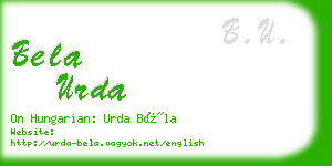 bela urda business card